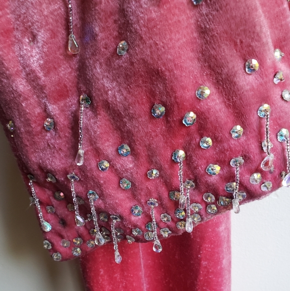 Vintage Velvet Gogo Bejeweled Bellbottom Jumpsuit - Picture 4 of 13